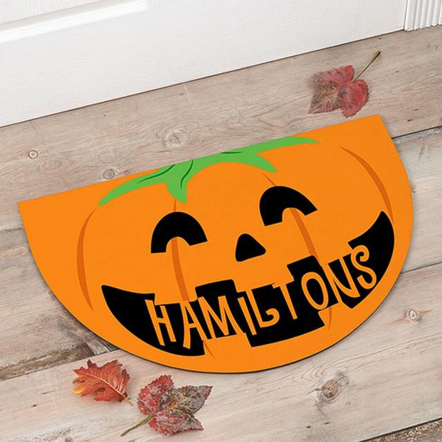 Happy Jack O' Lantern Half Round Door Mat