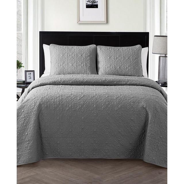 Caroline Embossed 3-Piece King Quilt Set