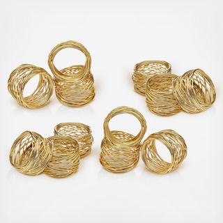 Gold Mesh Napkin Ring, Set of 12