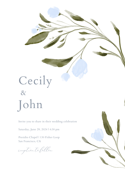 Beale Classic | Pale Blue | Zola Wedding Invitations