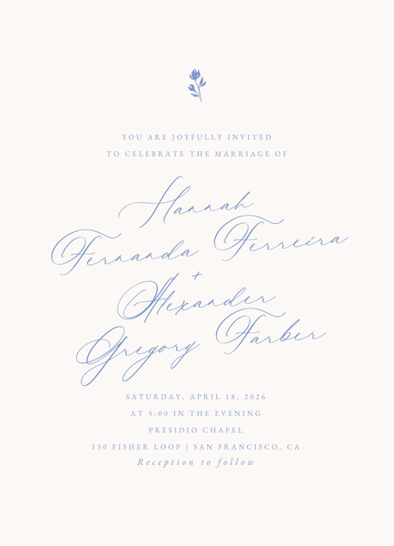 Kiruna Portrait | Dark Pastel Blue | Zola Wedding Invitations