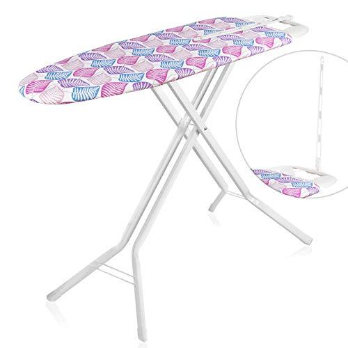 Bartnelli Retros Ironing Board with Cover Pad, Height Adjustable, Safety Iron Rest, Safety Storage Lock, 4 Leg, 4 Layer Pad, Home Laundry Room or Dorm Use