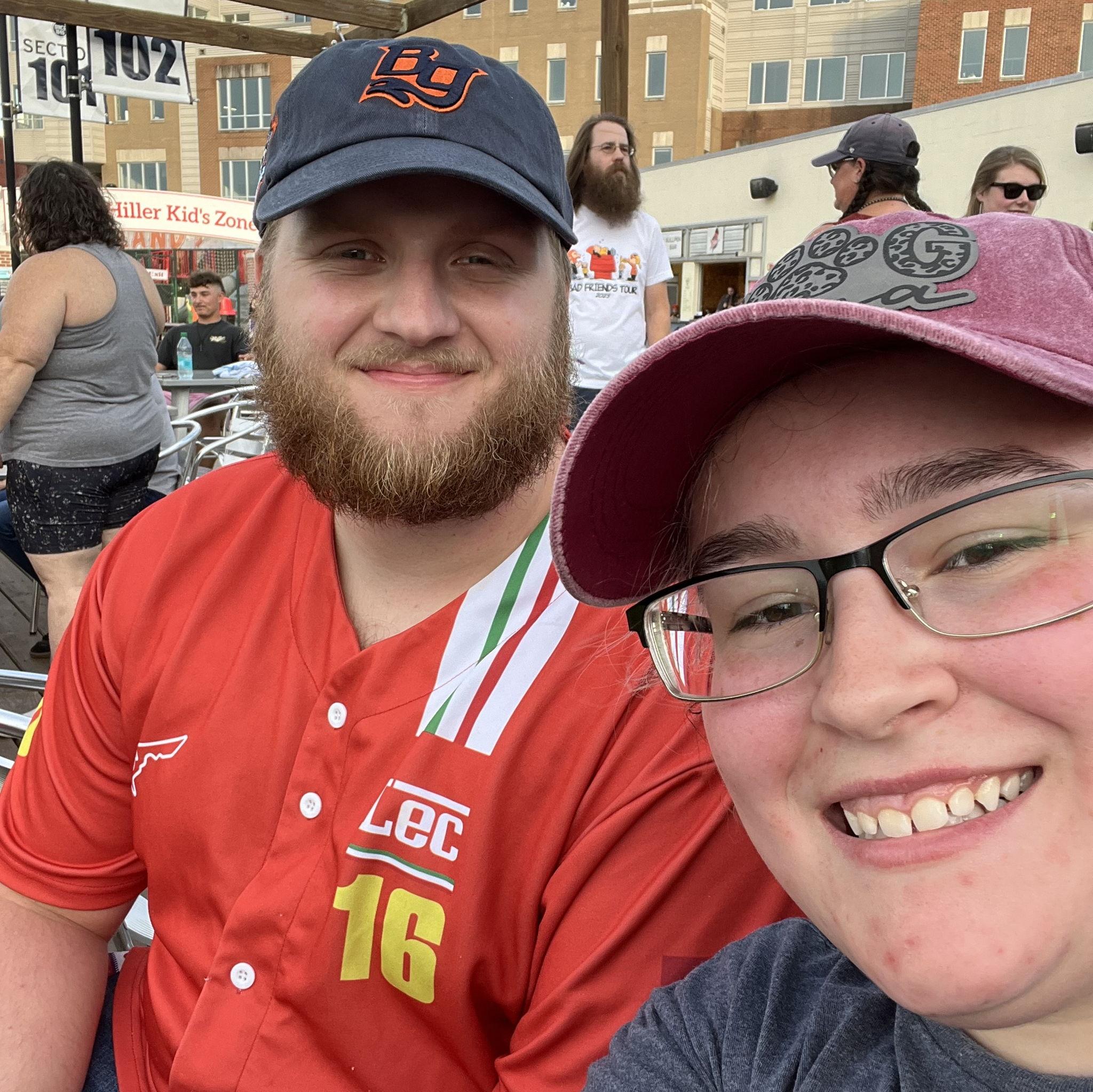 One of our favorite activities includes going to a baseball game!