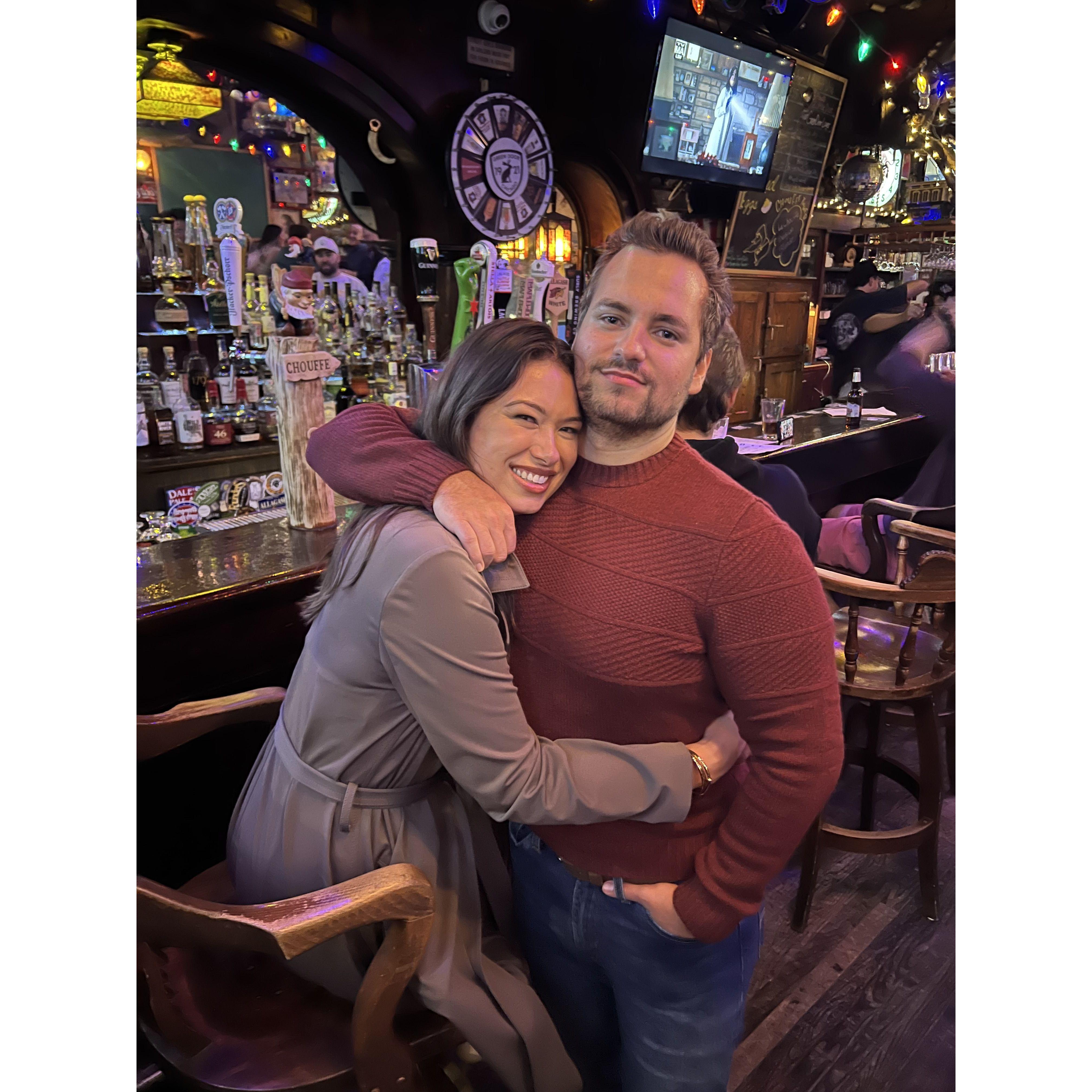 Night out after engagement photos