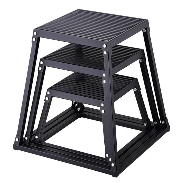 VEVOR Plyometric Jump Box, 12 Inch Plyo Box, Steel Plyometric Platform and Jumping Agility Box, Anti-Slip Fitness Exercise Step Up Box for Home Gym Training, Conditioning Strength Training