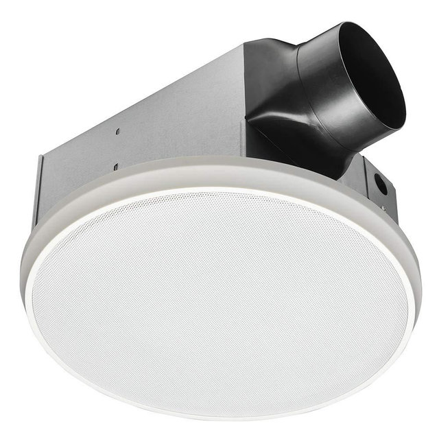 HOMEWERKS WORLDWIDE 7130-03-BT Bathroom Fan Bluetooth Speaker, Ceiling Mount Exhaust Ventilation 1.5 Sones 90 CFM, White