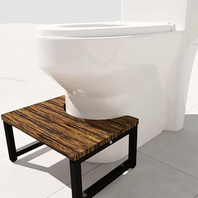 Ardier 8 Inch Height Bathroom Toilet Stool, Versatile Stool for Adults, Seniors & Children,Portable Poop Stool for Bathroom Withstands up to 330 lbs, Black