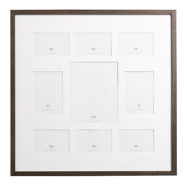 Wood Gallery 9-Opening Frame Mixed Square - Charcoal