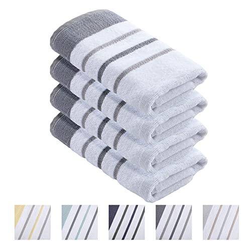  Homaxy Kitchen Towels, 13 x 28 Inches, Trendy Stripes Design,  Premium Cotton Waffle Weave Super Soft and Absorbent Dish Towels Quick  Drying Hand Towels for Kitchen, 4 Pack, White & Brown 