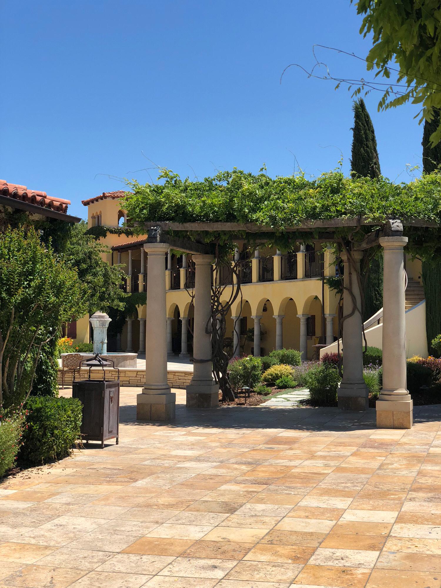 A view of our venue, Calipaso! Looking from the ceremony area to the courtyard