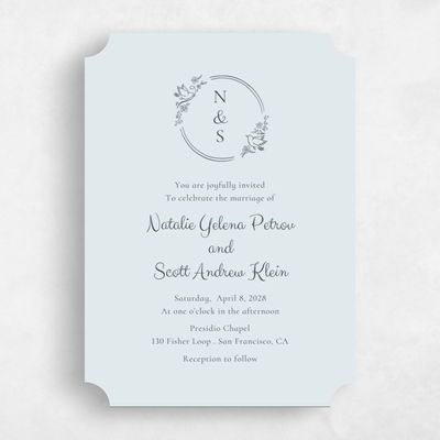 Blue Ticket Wedding Invitation - Harper Classic