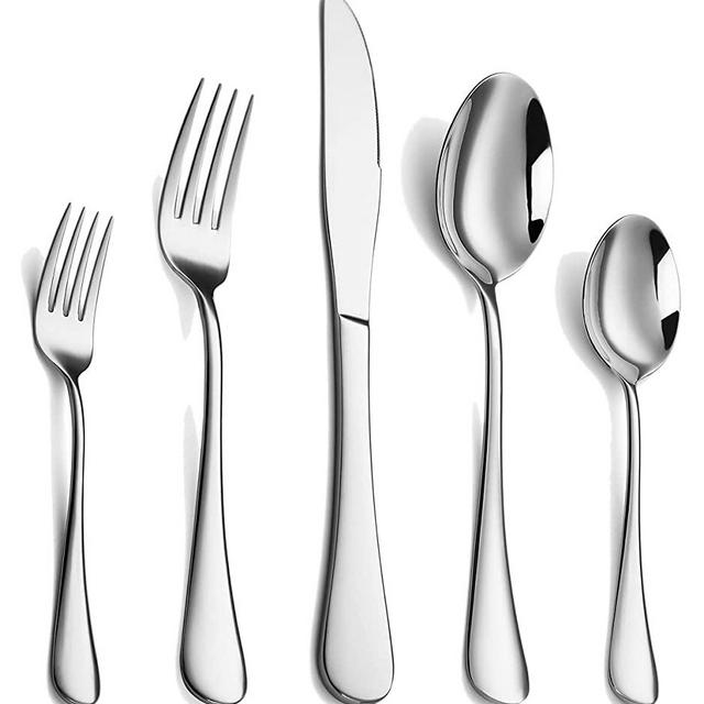Silverware Set, 20-Piece Stainless Steel Flatware Cutlery Set Service for 4, Include Knife/ Fork/ Spoon, Mirror Polished and Dishwasher Safe