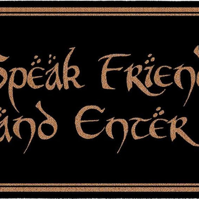 AIKONGNICE Speak Friend and Enter Doormat, 30x17 Inch, Funny Welcome Mat, Cute Front Door Mat, Non-Slip PVC Backing, Easy to Clean, Indoor Outdoor Entrance Rug, Home Porch Patio Gift