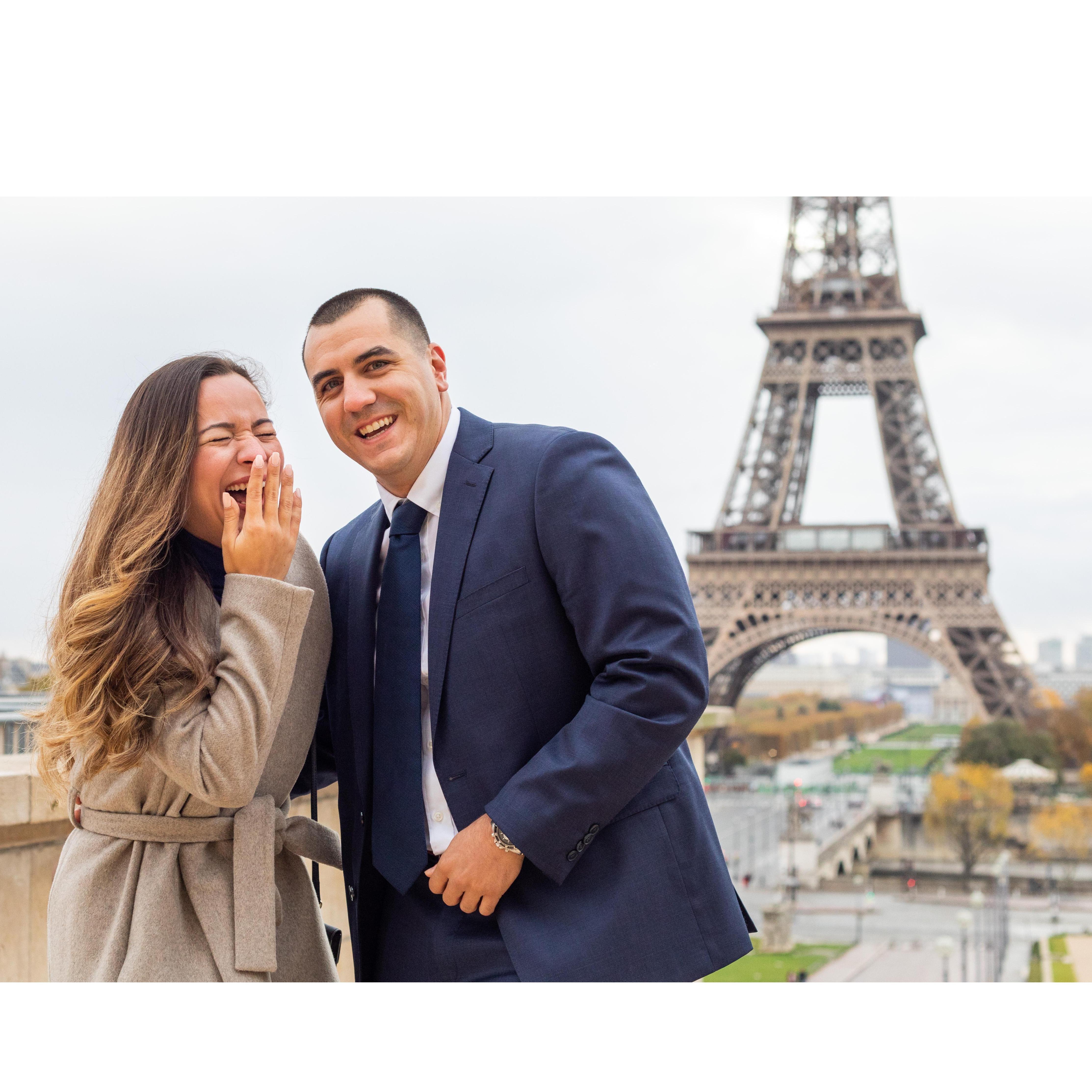This was the moment Iris realized that photographers captured the proposal!