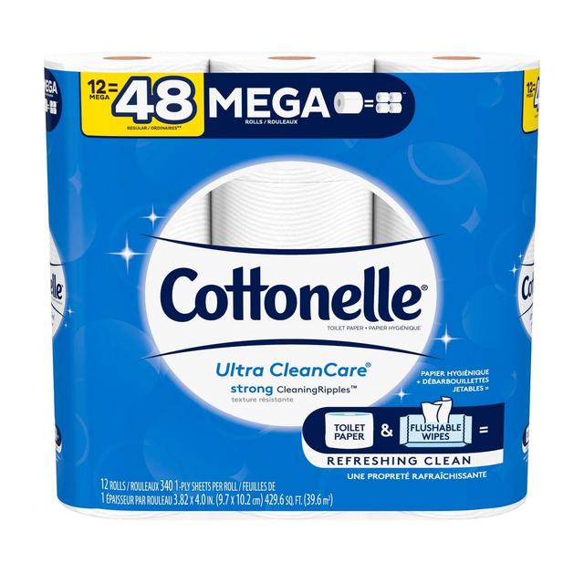 Cottonelle Clean Care Toilet Paper - 12 Mega Rolls