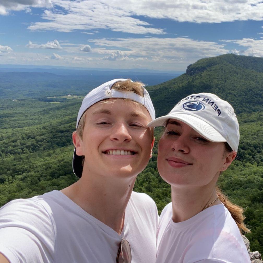 June 24th, 2023. Victor was in North Carolina working at Volvo for an internship. We spent a memorable week together. We climbed 3 miles up and down a tall mountain and took this selfie at the top :)