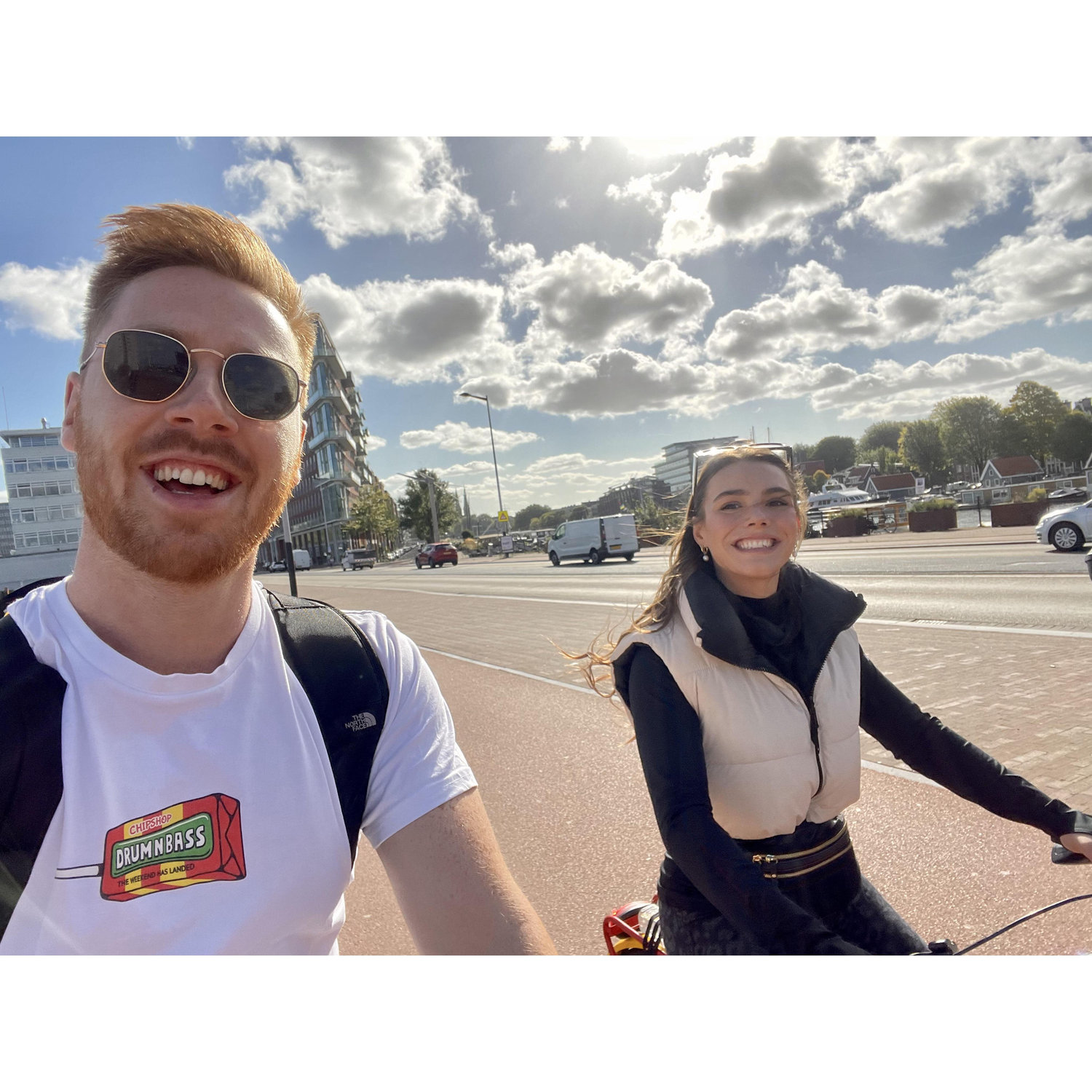Once Connor and Abigail were finished studying and got real jobs, they started doing weekend getaways in close European cities. This them in Amsterdam doing a bike tour with the worlds quietest guide.