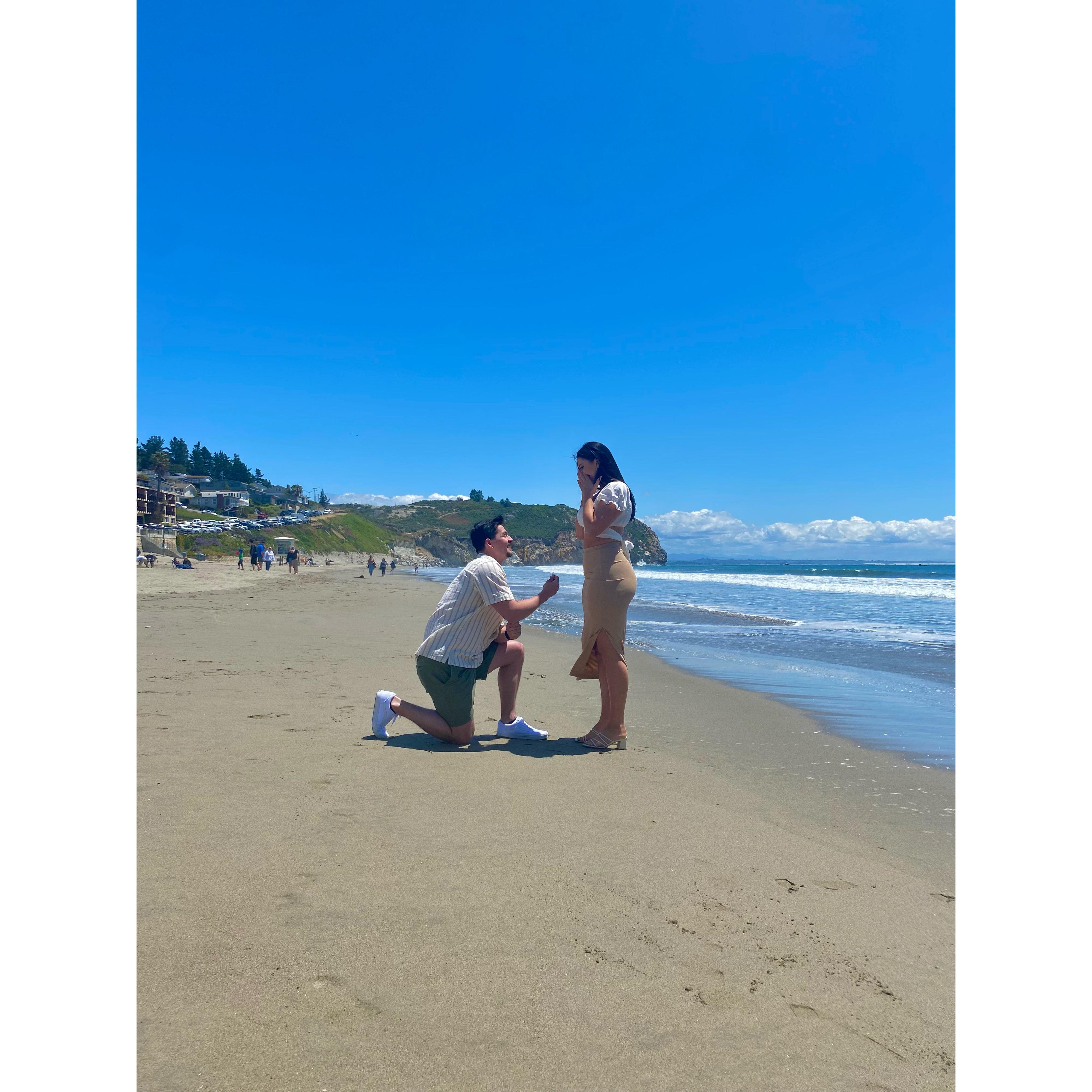 2023: Mason proposed to Sammy on Avila Beach (our favorite beach spot in college).