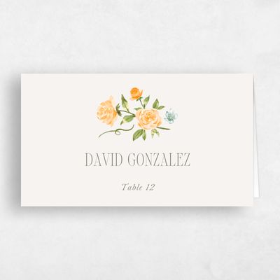 Orange Wedding Place Card - Rosa