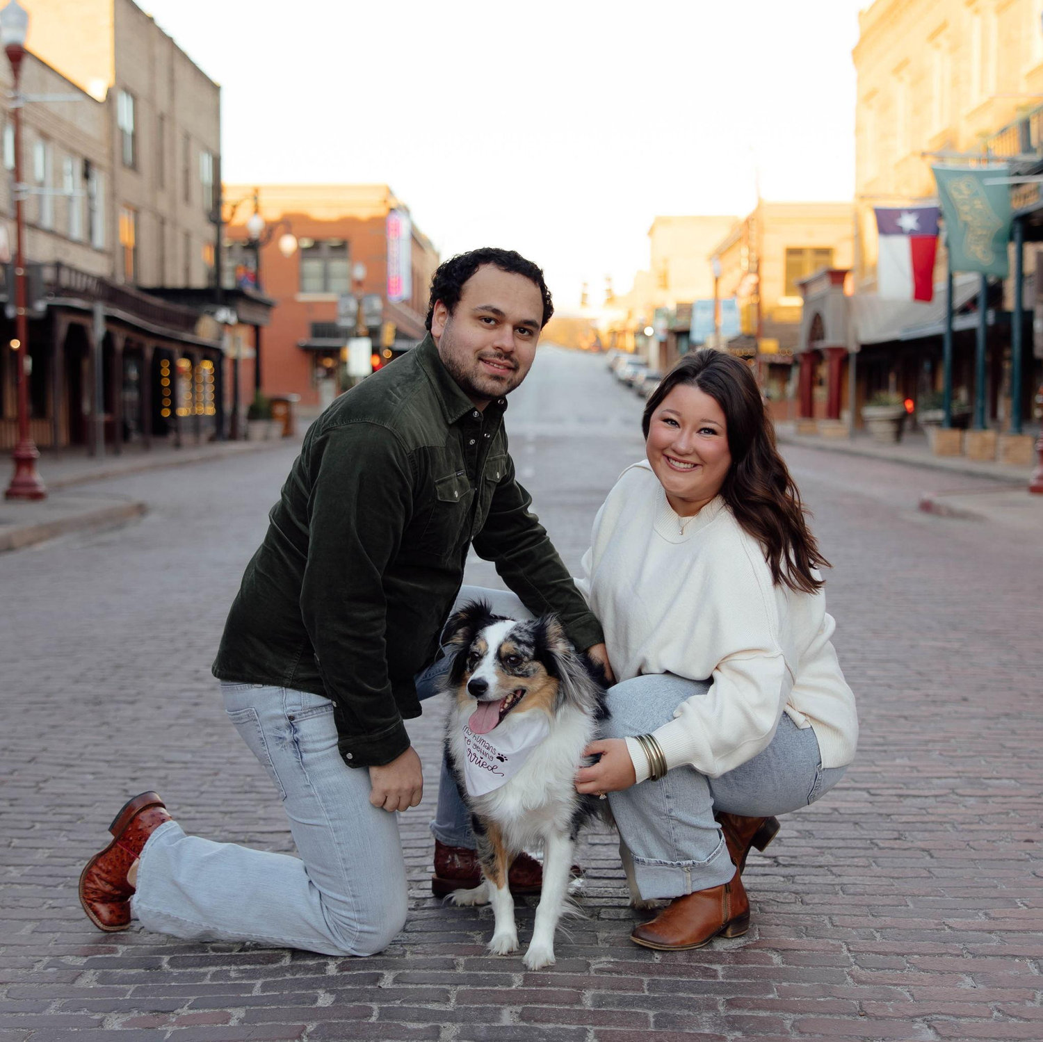 Engagement pictures in the Fort Worth Stockyards! Featuring Jaxx!
