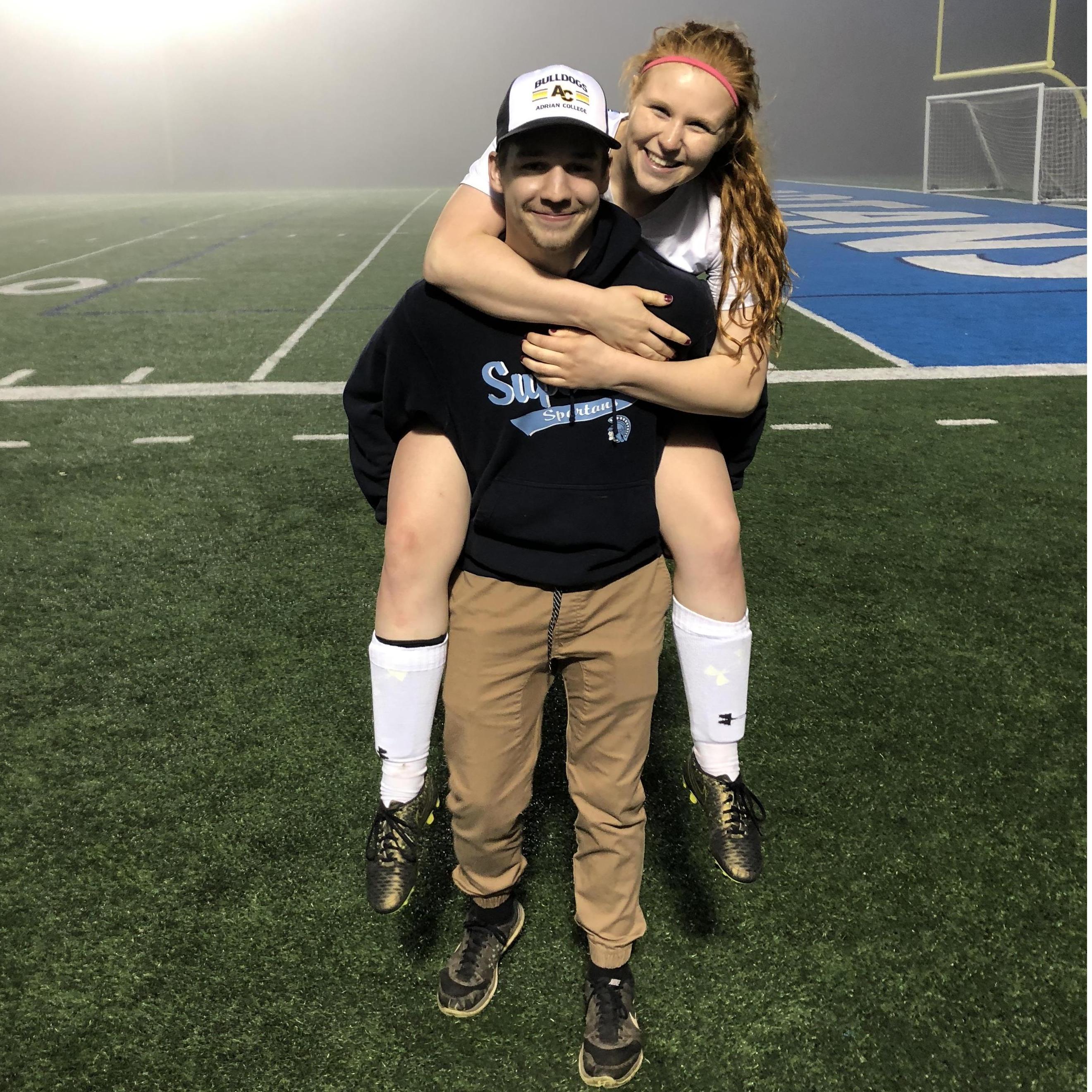 Kate's last high school soccer game.