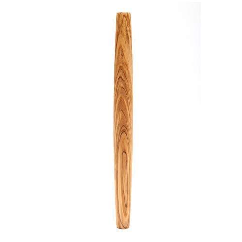 jalz jalz Solid Natural Olive Wood Large Size French Rolling Pin with Tapered Ends for Easy to roll Functionality Baking Tool for Fondant, Pie Crust, Cookie, Pastry, Pasta, Pizza Dough - Chef Baker…