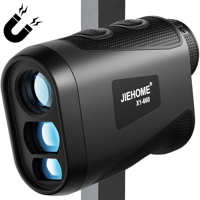 JIEHOME X1 Golf Rangefinder with Slope, Flagpole Lock and Vibration, 660/1100YDS Laser Rangefinder for Golfing & Hunting, Rechargeable Laser Range Finder Distance Measuring with High-Precision