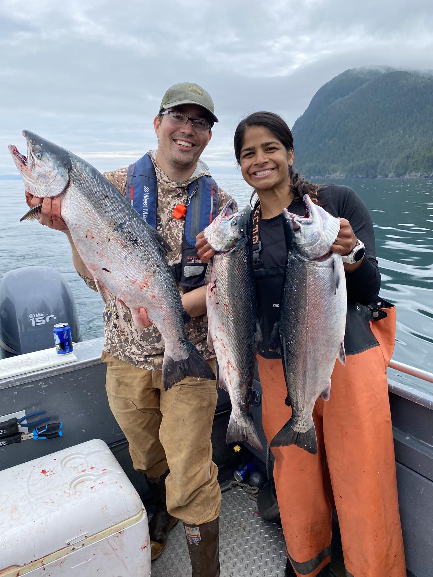 Catching king and coho salmon in Valdez, AK - August 2021