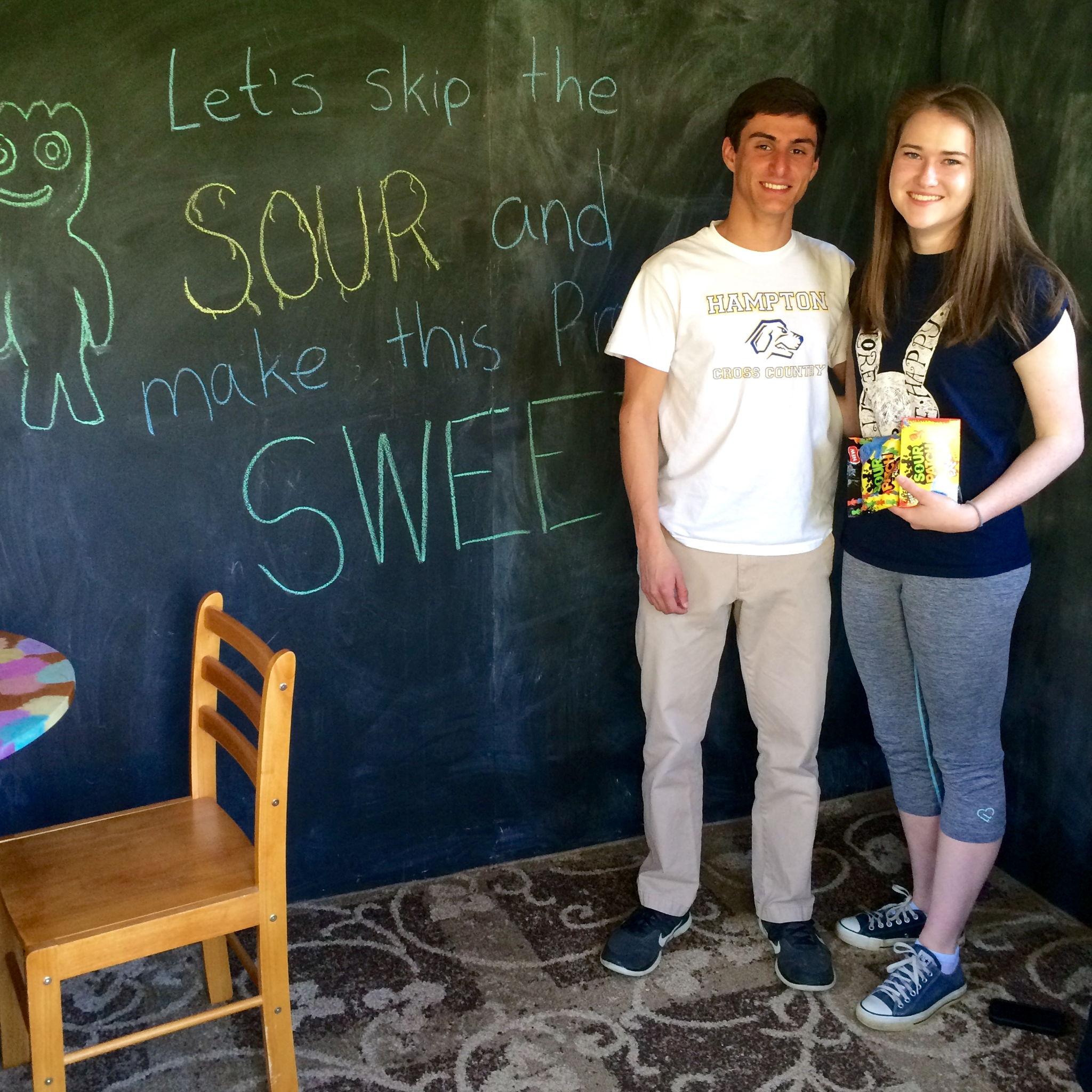 On April 12th, 2015, Jason asked Brenna to prom with her favorite candy (Sour Patch Watermelons) and a cheesy poem. Thank god she said yes!