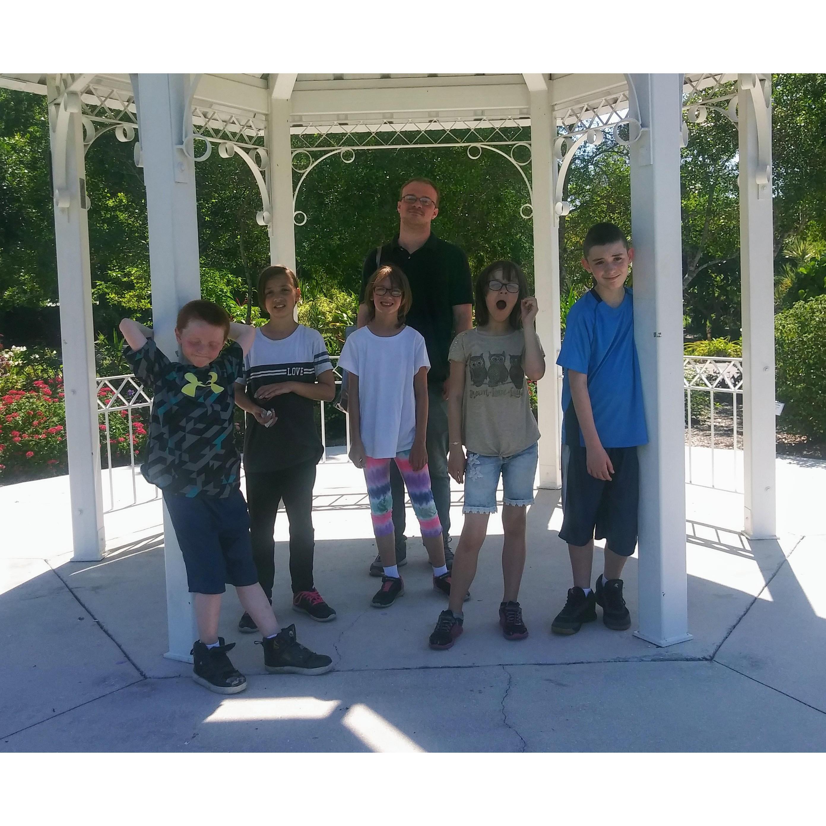 Ian and our kiddos at Lakes Park, in Fort Myers, FL