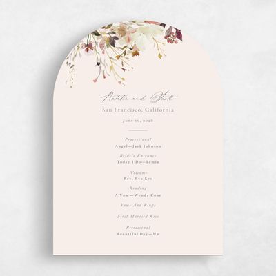Beige Arch Wedding Program - Ciliegio