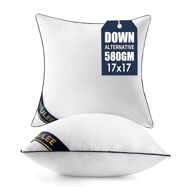 MIULEE 17x17 Pillow Inserts Set of 2 Throw Pillows 17 Inch Premium Down Alternative Pillow Inserts Decorative Pillow Stuffer for Sofa, Couch (17x17 inch, Set of 2)