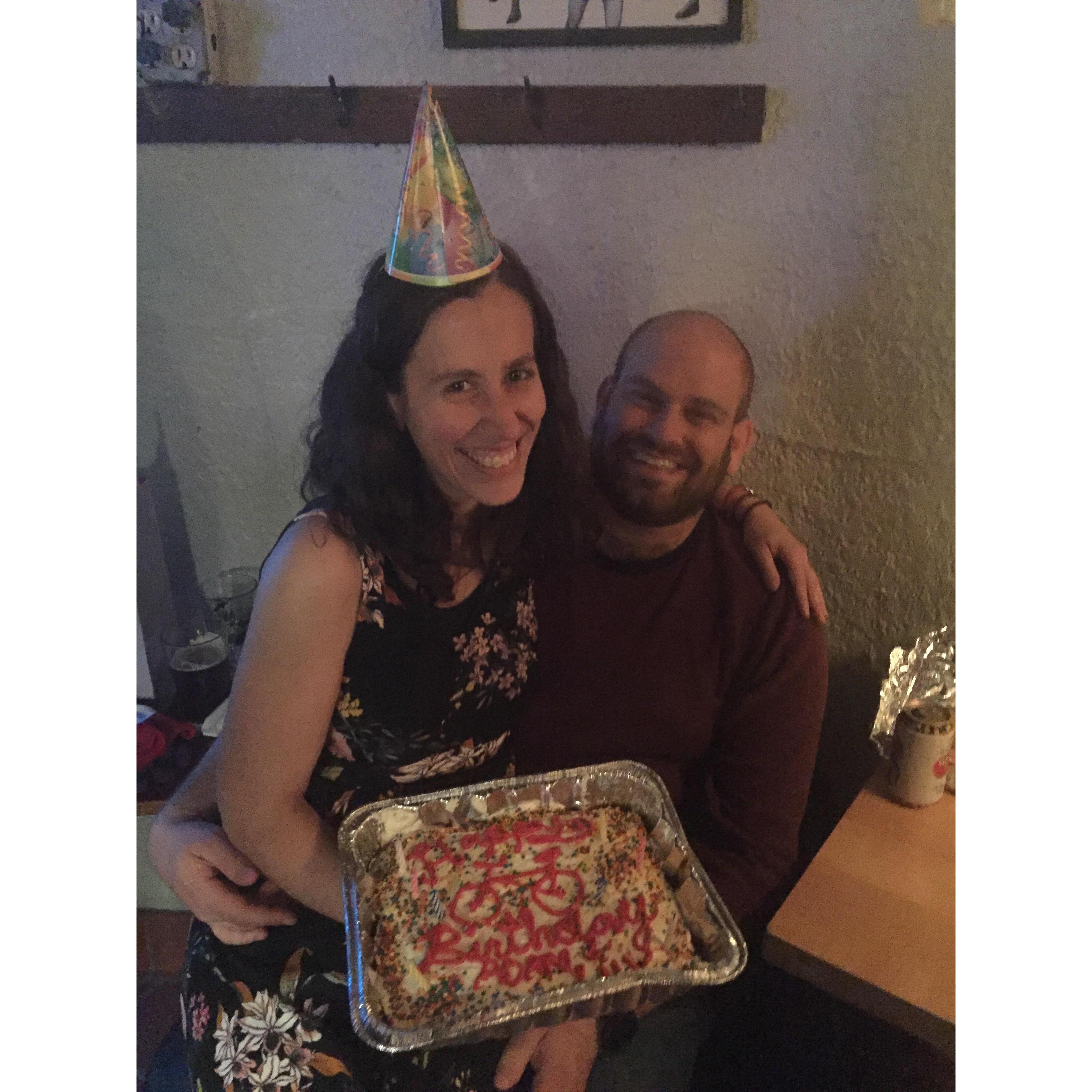 Of course, a birthday cake must have a bike on it!