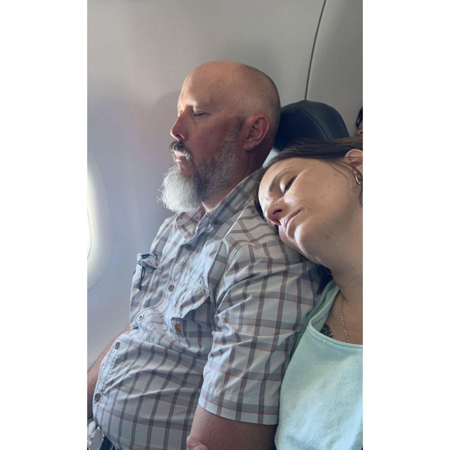 Zonked out on the plane!