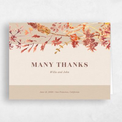 Tan, Brown Wedding Thank You - Gramercy