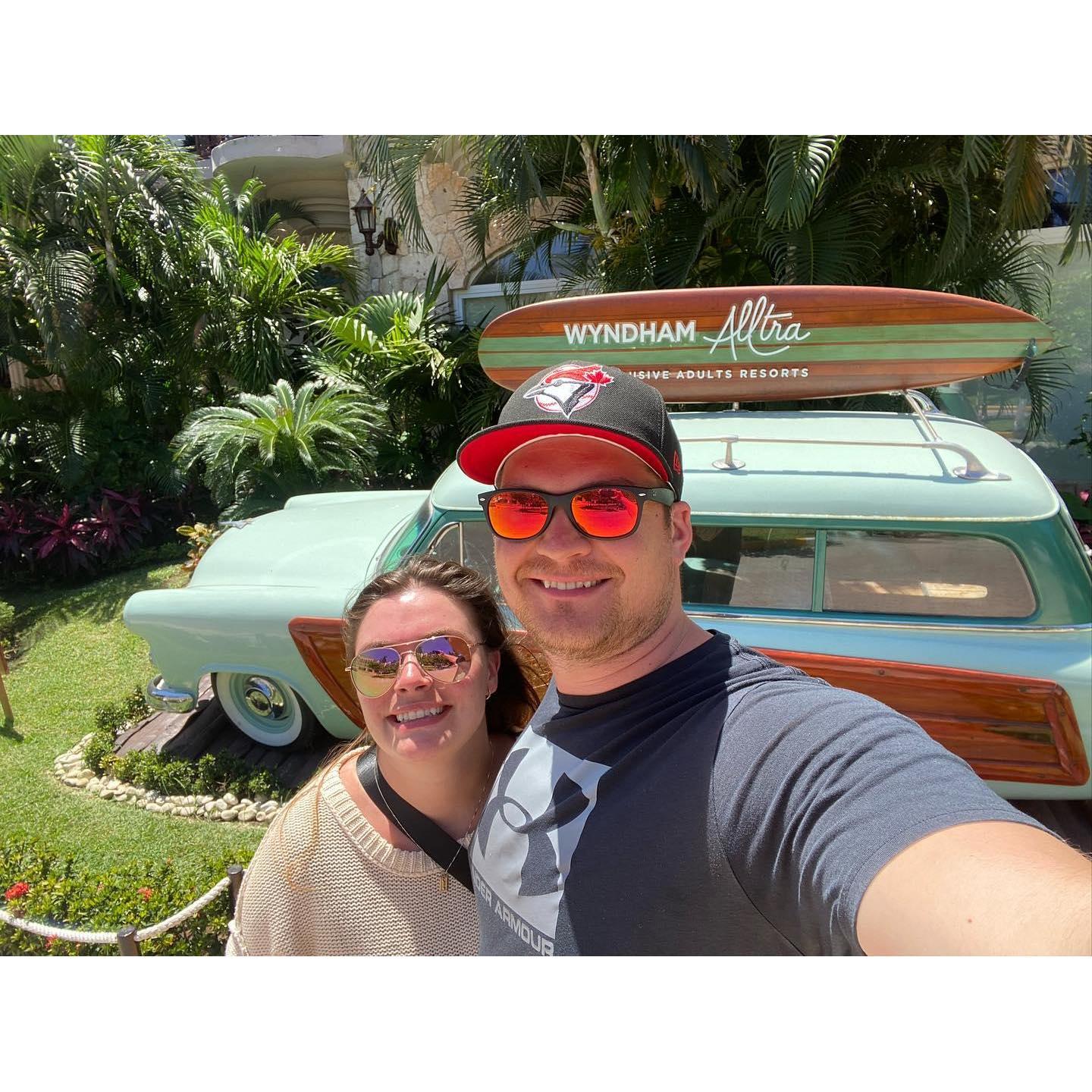 Outside our Playa del Carmen resort in 2022