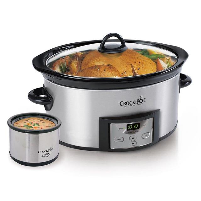 Crock-Pot® 6-Quart Countdown Digital Slow Cooker with Little Dipper® Warmer - Stainless Steel