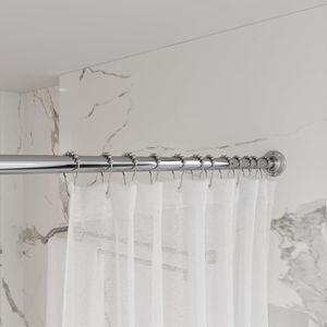 Permanent Wall-Mount Shower Curtain Rod | 60", Chrome Finish