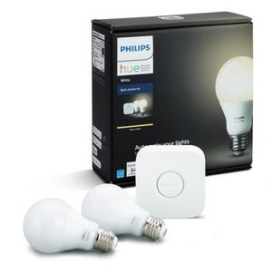 Philips Hue White A19 60W Equivalent Smart Bulb Starter Kit (Compatible with Amazon Alexa, Apple HomeKit, and Google Assistant)