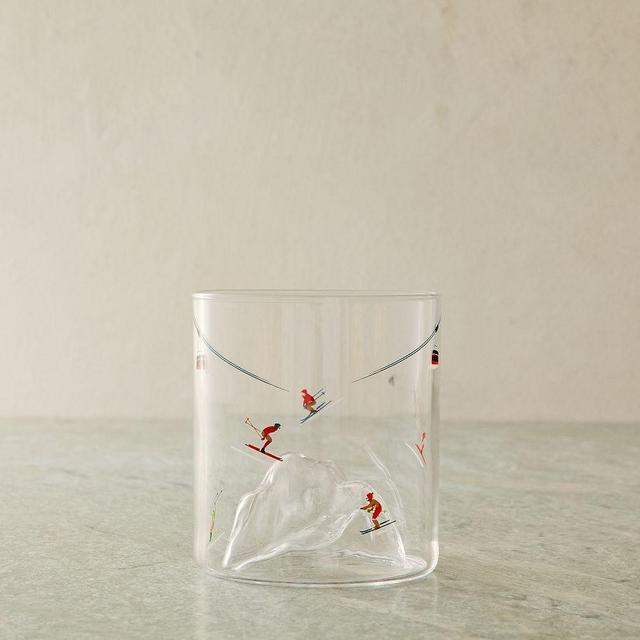 Skier Mountain Glassware, DOF, Decal, Set of 4