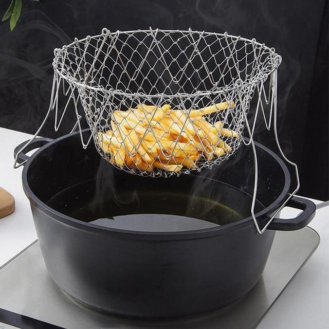 Collapsible Stainless Steel Frying Basket