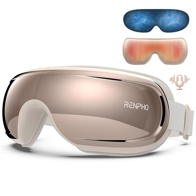 RENPHO Eye Massager with Heat and Cooling, Christmas Birthday Gifts for Women, Eyeris 3 Eye Massage, Eye Mask Massager with Voice Control, Ice Gel Pack, Eye Care Device for Eye Strain, Stye Eye