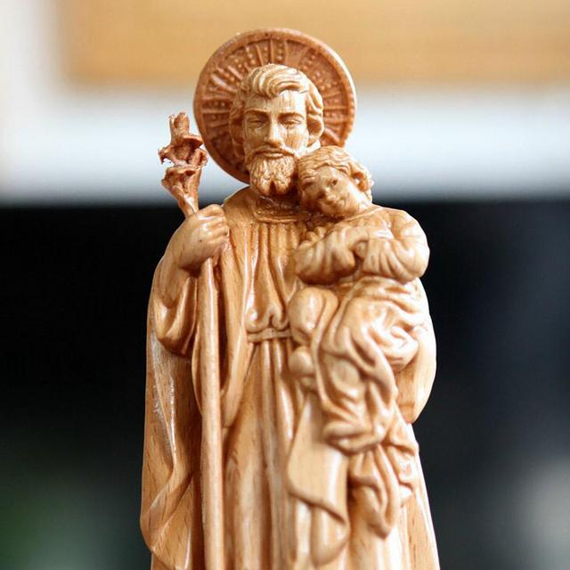 St. Joseph Holding Baby Jesus Sculpture,...