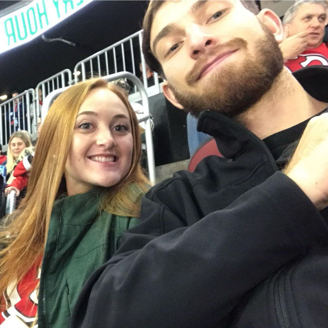 We went to a hockey game for our 6-month anniversary. Little did we know this would spark Tyler's now obsession with hockey.