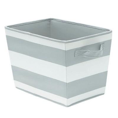 Large Striped Fabric Toy Storage Bin Gray - Pillowfort&#8482;