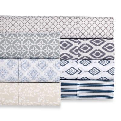 Micro Lush Microfiber Ikat Queen Sheet Set in Grey