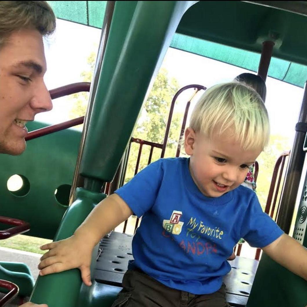 Babysitting Michaela’s nephew... “CHEESE!”