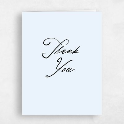 Light Sky, Blue Wedding Thank You - Cristal Portrait