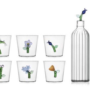 Optical Bottle and Tumblers set, 7 pieces