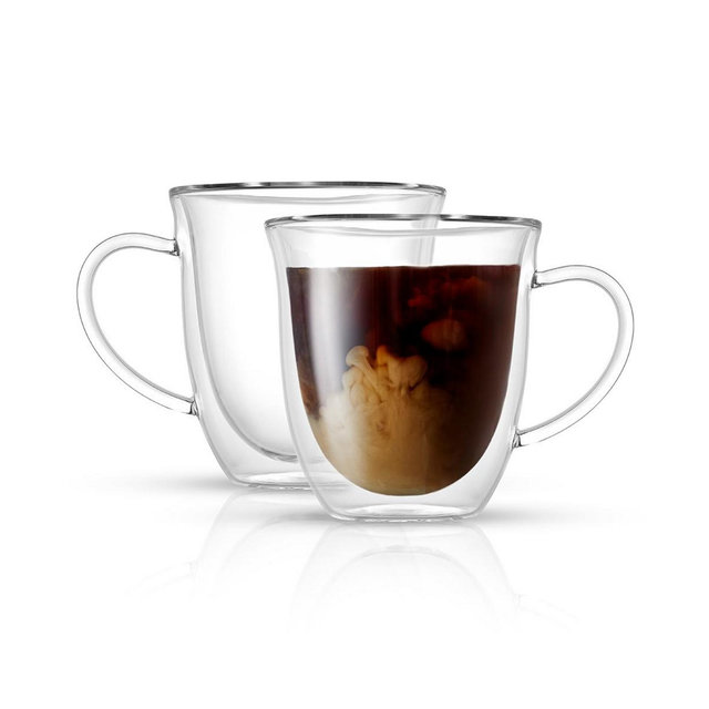 JoyJolt Serene Double Wall Coffee Mugs Set of 2